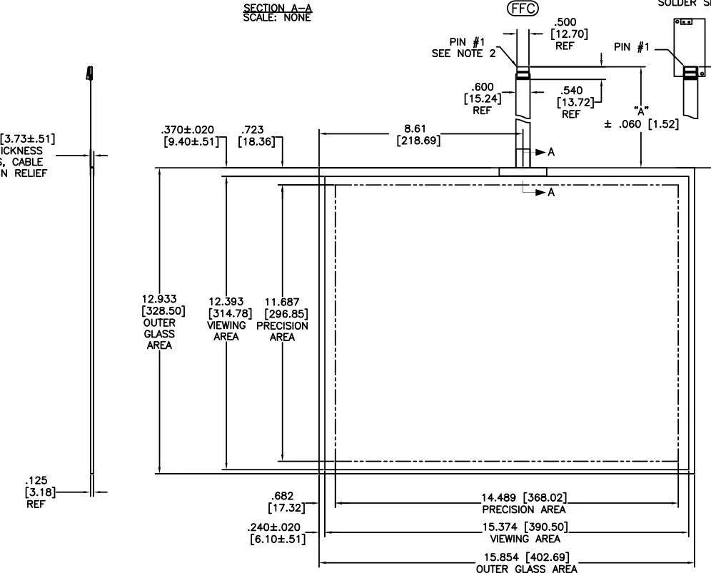 19.75 Inch 3m Replacement Surface Capacitive Touch Panel Screen 17-8511-203/98-0003-2609-4